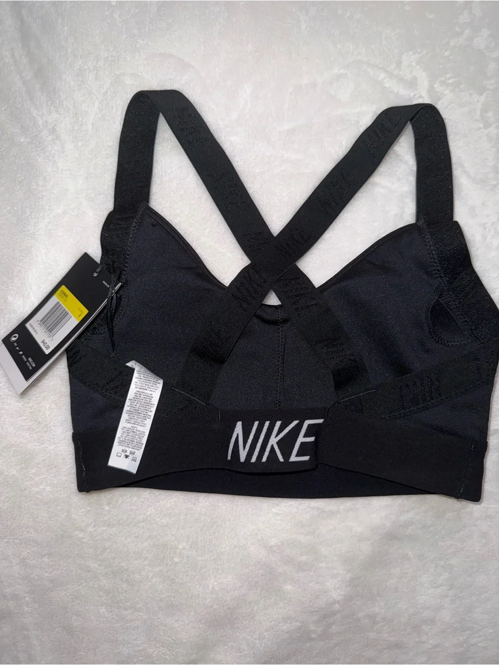 Nike Black Cross-Back Logo Sports Bra